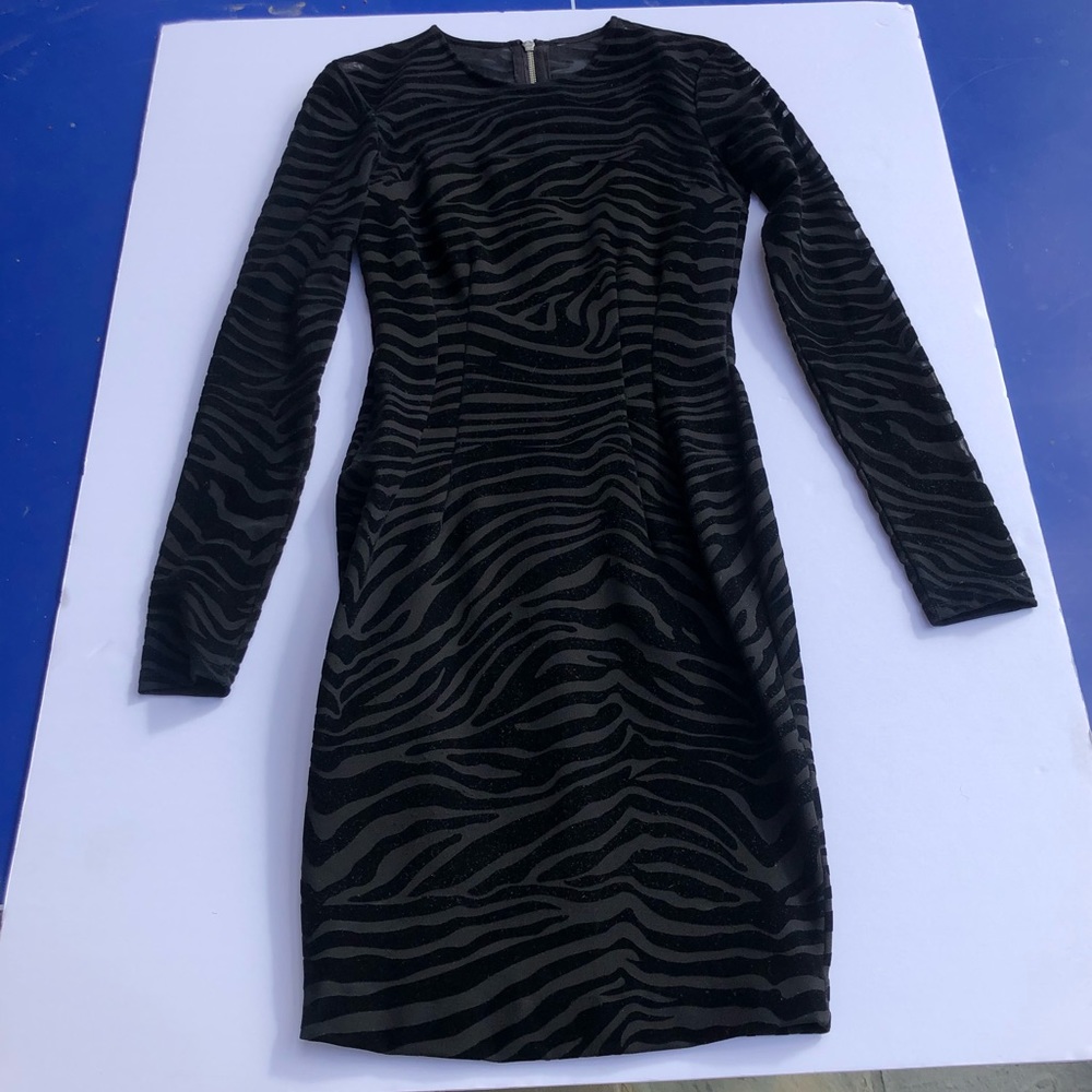 Zebra Print Velvet Dress